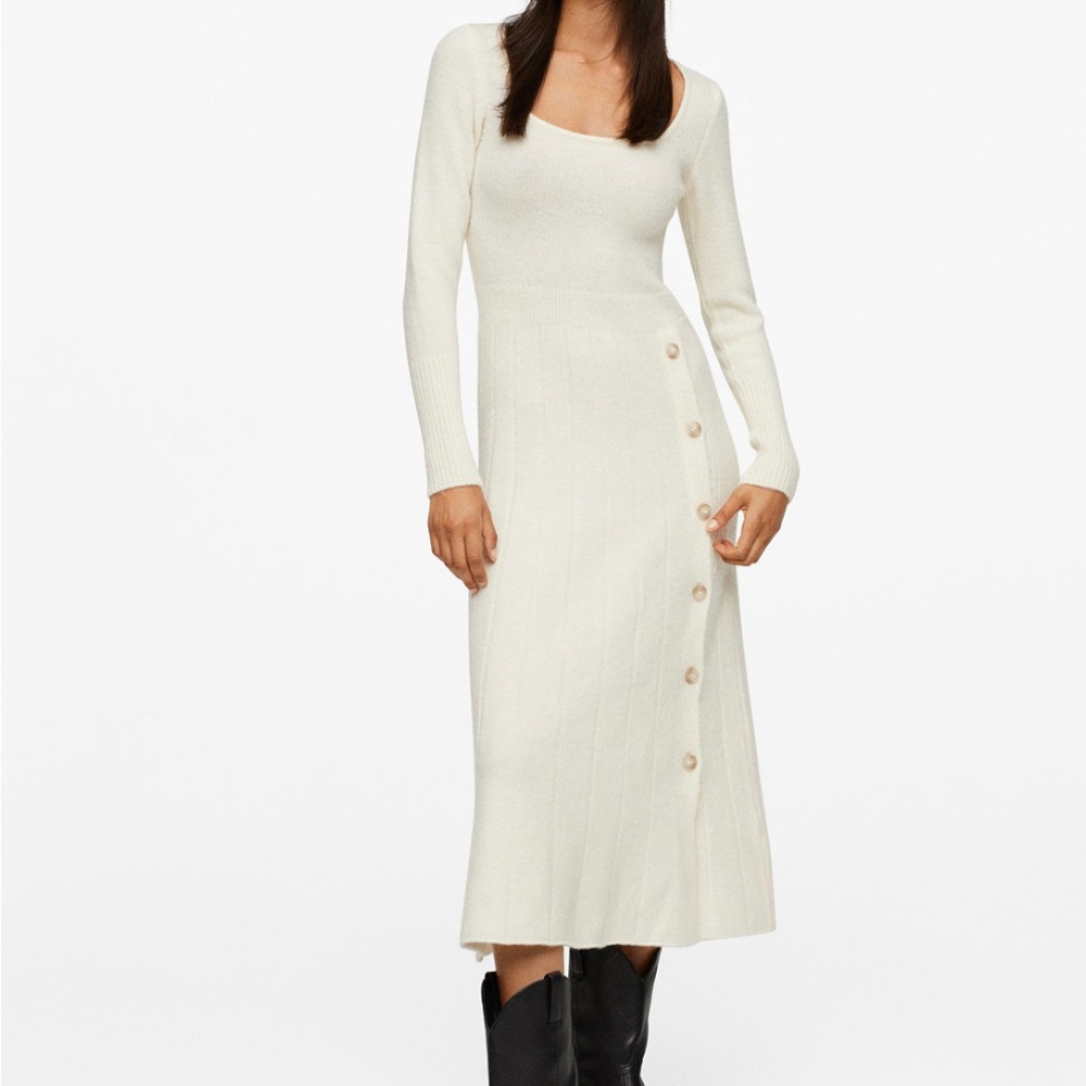 Mango Button Knit dress